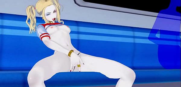 Harley Quinn rubs and fingers her pussy on the subway - DC Comics Hentai.